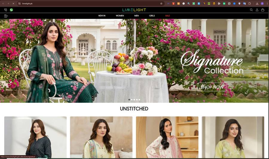 Limelight homepage