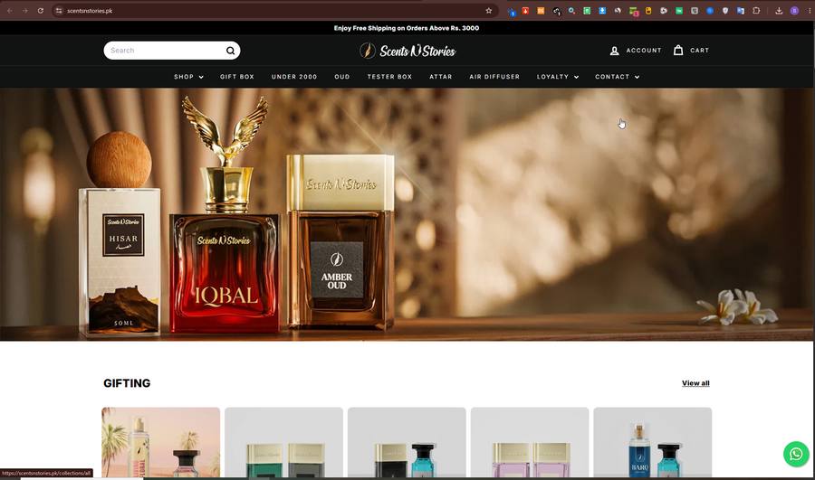 Scents N Stories homepage
