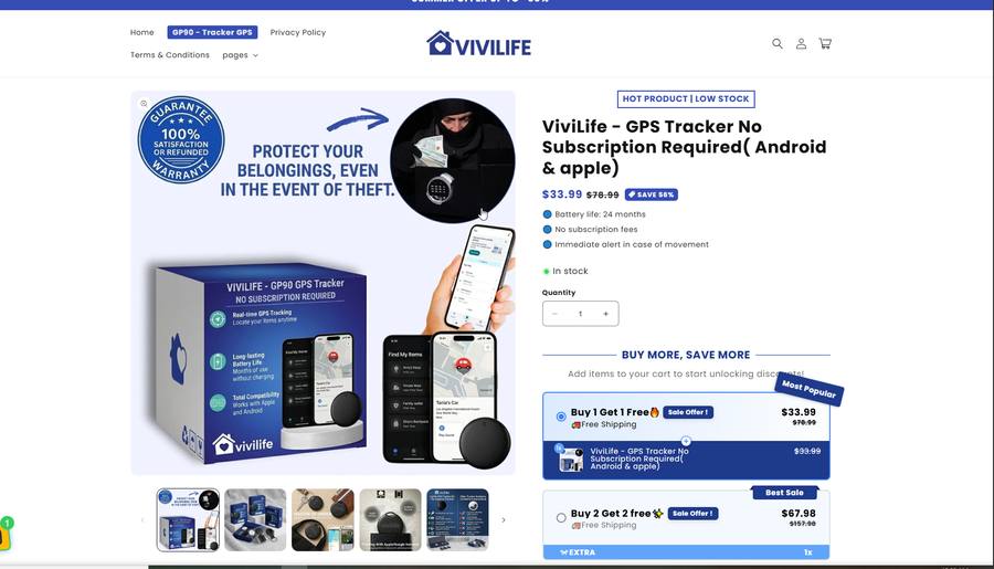 Vivilife product page